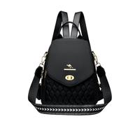CORIOS Women Backpack Quilted Oxford Fabric Daypacks Fashion Tote Handbag Shoulder Bag Multi-Purpose Convertible Purse Casual School Bag Rucksack for Work Business Travel Daily Black
