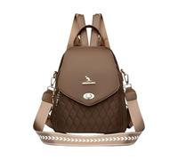 CORIOS Women Backpack Quilted Oxford Fabric Daypacks Fashion Tote Handbag Shoulder Bag Multi-Purpose Convertible Purse Casual School Bag Rucksack for Work Business Travel Daily Brown