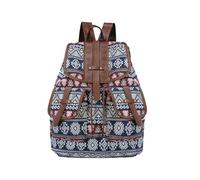 CORIOS Women Boho Backpack Drawstring Daypacks Polyester Rucksack Shoulder Handbag with Ethnic Geometric Print Multipurpose Convertible Purse Teenager School Bag for Outdoor Travel Multicoloured C