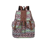 CORIOS Women Boho Backpack Drawstring Daypacks Polyester Rucksack Shoulder Handbag with Ethnic Geometric Print Multipurpose Convertible Purse Teenager School Bag for Outdoor Travel Multicoloured A
