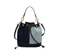 CORIOS Women Bucket Bag Denim Patchwork Handbag Drawstring Shoulder Crossbody Bag Vintage Top Handle Tote Purse Satchel Messenger Bag with Removable Strap for Shopping Travel Dating Light Blue