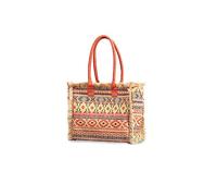 CORIOS Women Canvas Handbag Ethnic Style Tote Bag Retro Shoulder Bag with Tassels Summer Beach Bag Large Capacity Hobo Bag Bohemian Top Handle Bag for Vacation Beach Travel Daily Use Multicolour D