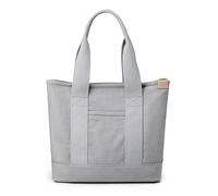 CORIOS Women Canvas Tote Handbag - Lightweight Shoulder Bag With Large Capacity for Work, School, Shopping, Travel - Casual Top Handle Chic Hobo in Grey