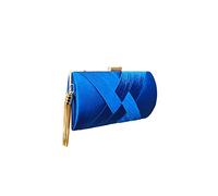 CORIOS Women Clutch Bag Evening Bag with Tassel Pendant Bridal Wedding Purse Ladies Shoulder Bag with Detachable Chain Elegant Crossbody Bag Party Weeding Prom Cocktail Banquet Handbag Blue