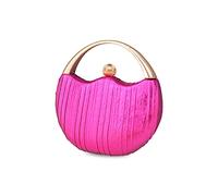 CORIOS Women Clutch Bag Glitter Evening Bag Bridal Wedding Purse Elegant Shoulder Bag Sparkly Handbag Pleated Round Hard Shell Crossbody Bag for Dance Wedding Party Bride Prom Rose