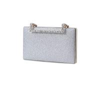 CORIOS Women Clutch Purse Glitter Evening Bag Sequins Clutch Bag Sparkly Handbag Bridal Wedding Purse Crossbody Bag Elegant Shoulder Bag for Dance Wedding Party Prom Bride Silver
