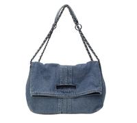CORIOS Women Denim Purse Jean Handbag Large Capacity Shoulder Crossbody Bag Retro Satchel Messenger Bag Trendy Tote Top Handle Bag for Travel Work Shopping Daily Use Light Blue