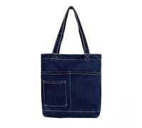 CORIOS Women Denim Tote Handbag Jean Purse Large Capacity Shoulder Bag Fashion Printed Pattern Top Handle Hobo Bag Daily Commute Shopping Work Travel Underarm Bag Dark Blue A