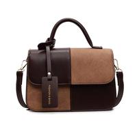 CORIOS Women Elegant Tote Handbag Stylish Patchwork Design Shoulder Crossbody Bag PU Leather Purse with Detachable Adjustable Strap Daily Use Casual Dating Shopping Messenger Satchel Bag Coffee L