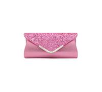 CORIOS Women Envelope Clutch Bag Sequins Evening Bag Shiny Handbag with Detachable Chain Bridal Wedding Purse Sparkly Shoulder Bag Elegant Crossbody Bag for Wedding Cocktail Prom Party Pink