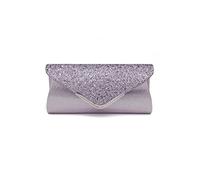 CORIOS Women Envelope Clutch Bag Sequins Evening Bag Shiny Handbag with Detachable Chain Bridal Wedding Purse Sparkly Shoulder Bag Elegant Crossbody Bag for Wedding Cocktail Prom Party Light Grey