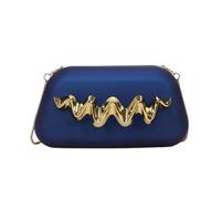 CORIOS Women Evening Bag Acrylic Clutch Metal Handle Handbag Bridal Wedding Purse Elegant Retro Shoulder Crossbody Bag with Detachable Chain for Wedding Cocktail Prom Party Blue