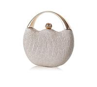 CORIOS Women Evening Bag Glitter Clutch Bag Bridal Wedding Purse Sparkly Handbag Pleated Round Hard Shell Crossbody Bag Elegant Shoulder Bag for Dance Wedding Party Prom Bride Gold