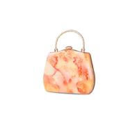 CORIOS Women Evening Bag Marble Clutch Bag Bridal Wedding Purse Charming Shoulder Bag Elegant Handbag Unique Crossbody Bag for Wedding Cocktail Party Prom Banquet Orange