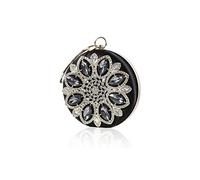CORIOS Women Evening Bag Rhinestone Clutch Bag Ring Handle Handbag Bridal Wedding Purse Elegant Sparkly Shoulder Bag Glitter Crossbody Bag for Wedding Banquet Prom Cocktail Party Black