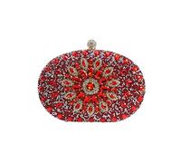 CORIOS Women Evening Bag Rhinestone Clutch Purse Sparkly Sequin Handbag Bridal Wedding Purse Crystal Clutch Bag Glitter Shoulder Bag Crossbody Bag for Wedding Banquet Cocktail Prom Party Red