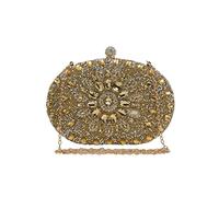 CORIOS Women Evening Bag Rhinestone Clutch Purse Sparkly Sequin Handbag Bridal Wedding Purse Crystal Clutch Bag Glitter Shoulder Bag Crossbody Bag for Wedding Banquet Cocktail Prom Party Gold