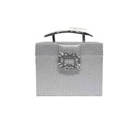 CORIOS Women Evening Bag Sparkly Sequin Handbag Rhinestone Clutch Bridal Wedding Purse Crystal Shoulder Bag with Detachable Chain Glitter Crossbody Bag for Cocktail Prom Banquet Party Silver