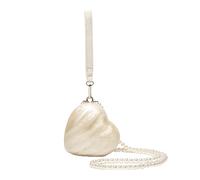 CORIOS Women Evening Clutch Bag Acrylic Cute Shape Crossbody Shoulder Bag with Detachable Pearl Chain & Removable Wrist Strap Bridal Wedding Purse Mini Handbag Small Heart