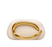 CORIOS Women Evening Clutch Bag Acrylic Shell Handbag with Metal Handle and Chain Bridal Wedding Purse Elegant PU Leather Shoulder Crossbody Bag for Wedding Cocktail Prom Party Leather Beige