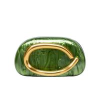 CORIOS Women Evening Clutch Bag Acrylic Shell Handbag with Metal Handle and Chain Bridal Wedding Purse Elegant PU Leather Shoulder Crossbody Bag for Wedding Cocktail Prom Party Acrylic Green
