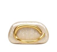CORIOS Women Evening Clutch Bag Acrylic Shell Handbag with Metal Handle and Chain Bridal Wedding Purse Elegant PU Leather Shoulder Crossbody Bag for Wedding Cocktail Prom Party Acrylic Champagne