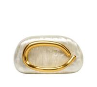 CORIOS Women Evening Clutch Bag Acrylic Shell Handbag with Metal Handle and Chain Bridal Wedding Purse Elegant PU Leather Shoulder Crossbody Bag for Wedding Cocktail Prom Party Acrylic Beige