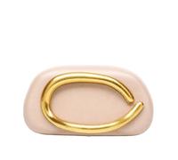 CORIOS Women Evening Clutch Bag Acrylic Shell Handbag with Metal Handle and Chain Bridal Wedding Purse Elegant PU Leather Shoulder Crossbody Bag for Wedding Cocktail Prom Party Leather Pink