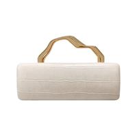 CORIOS Women Evening Clutch Bag Elegant Crocodile Embossed Handbag Bridal Wedding Purse PU Leather Shoulder Crossbody Bag with Metal Handle and Detachable Chain for Cocktail Wedding Prom Party White