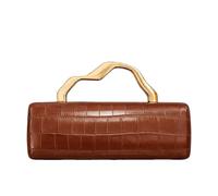 CORIOS Women Evening Clutch Bag Elegant Crocodile Embossed Handbag Bridal Wedding Purse PU Leather Shoulder Crossbody Bag with Metal Handle and Detachable Chain for Cocktail Prom Party Light Brown