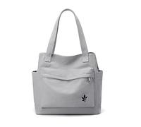 CORIOS Women Handbag Canvas Shoulder Bag Casual Tote Purse Multi-Pockets Top Handle Bag Multifunctional Clutch Bag for Shopping Work Party Travel School Daily Grey