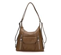 CORIOS Women Handbag Soft PU Leather Shoulder Bag Ladies Backpack Daypack Fashion Top-Handle Large Capacity Hobo Bag Elegant Tote Bag Satchel Bag with Multi Pockets for Shopping Travel Office Coffee
