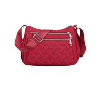 CORIOS Women Nylon Shoulder Bag Crossbody Messenger Bag with Adjustable Strap Ultra-Light Tote Handbag with Quilted Design Multi-Pocket Hobo Satchel Purse for Outdoors Work Travel Shopping Wine Red