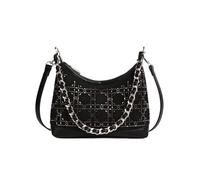 CORIOS Women PU Leather Shoulder Bag Rhombus Pattern Crossbody Bag Tote Handbag with Detachable Shoulder Strap Medium Capacity Purse for Daily Work Shopping Office Travel Black