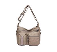 CORIOS Women Retro Crossbody Bag PU Leather Tote Handbag Shoulder Bag with Multi Pockets Satchel Messenger Bag with Adjustable Strap Vintage Hobo Purse for Daily Travel Shopping Work Grey