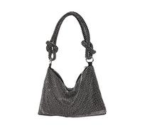 CORIOS Women Rhinestone Evening Bag Crystal Clutch Bag Glitter Sparkly Handbag Wedding Purse Underarm Shoulder Bag Bling Hobo Bag Banquet Bag for Wedding Prom Cocktail Party Black