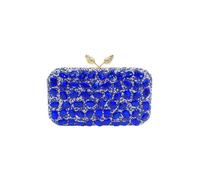 CORIOS Women Rhinestone Evening Bag Multicolor Clutch Bag Bridal Wedding Purse Luxury Crystal Handbag Glitter Shoulder Bag with Detachable Chain Banquet Cocktail Prom Party Crossbody Bag Blue