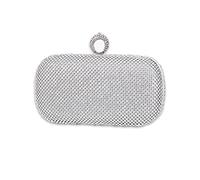 CORIOS Women’s Clutch Sparkling Crystal Evening Handbag Rhinestones Shoulder Bag Glitter Clutch Bag Bridal Wedding Purse Elegant Crossbody Bag for Wedding Banquet Prom Cocktail Party Silver