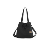 CORIOS Women’s Drawstring BucketBag Canvas Tote Handbag Large Shoulder Crossbody Lightweight Messenger Satchel Top Handle Black