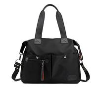 CORIOS Women Shoulder Bag Nylon Handbag Casual Top Handle Bag Multi Pocket Crossbody Bag Waterproof Messenger Bag Lightweight Tote Bag Hobo Bag for Shopping Work Party Travel School Black