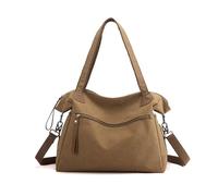 CORIOS Women Tote Bag Canvas Handbag Large Capacity Shoulder Bag Crossbody Bag with Multiple Pockets Casual Top Handle Bag Messenger Bag Shopping Travel Work Daily Satchel Bag Coffee