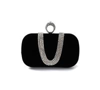 CORIOS Women Velvet Evening Bag Sparkly Rhinestone Clutch Bag Bridal Wedding Purse Charming Glittering Handbag Elegant Crossbody Bag Shoulder Bag for Wedding Banquet Cocktail Prom Party Black