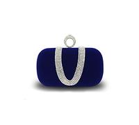 CORIOS Women Velvet Evening Bag Sparkly Rhinestone Clutch Bag Bridal Wedding Purse Charming Glittering Handbag Elegant Crossbody Bag Shoulder Bag for Wedding Banquet Cocktail Prom Party Blue