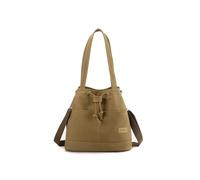 CORIOS Women's Canvas Drawstring Bucket Tote Handbag - Large Shoulder Casual Crossbody Lightweight Messenger Satchel - Ladies Top Handle Bag in Coffee