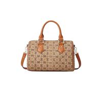 CORIOS Women's Elegant Boston Bag Bohemian Style Shoulder Crossbody Bag Top-Handle Bag with Ethnic Pattern Cork Fabric Satchel Messenger Bag Retro Tote Handbag for Daily Travel Work Shopping Matcha