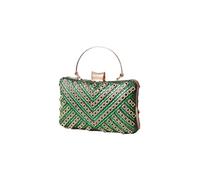 CORIOS Women's Evening Bag Rhinestone Clutch Bag Bridal Wedding Purse Bling Crystal Shoulder Bag with Detachable Chain Sparkling Glitter Cocktail Prom Party Crossbody Bag Green