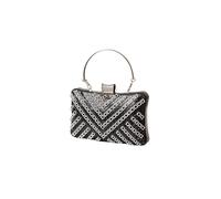 CORIOS Women's Evening Bag Rhinestone Clutch Bag Bridal Wedding Purse Bling Crystal Shoulder Bag with Detachable Chain Sparkling Glitter Cocktail Prom Party Crossbody Bag Black