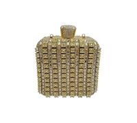 CORIOS Women's Evening Bag Rhinestone Clutch Bridal Wedding Purse Bling Crystal Shoulder Bag with Detachable Chain Sparkling Glitter Crossbody Bag for Cocktail Banquet Prom Party Gold