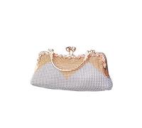 CORIOS Women's Evening Clutch Bag Rhinestones Purse Ladies Crystal Handbag Sparkly Glitter Shoulder Bag Bridal Wedding Crossbody Bag for Banquet Cocktail Prom Party Silver