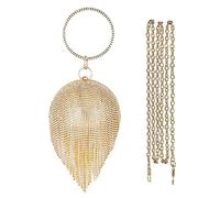 CORIOS Women's Evening Handbag Round Ball Crystal Clutch Purse Sparkly Sequin Glitter Shoulder Bag Banquet Bag Bridal Wedding Purse Crossbody Bag for Wedding Banquet Prom Cocktail Party Gold